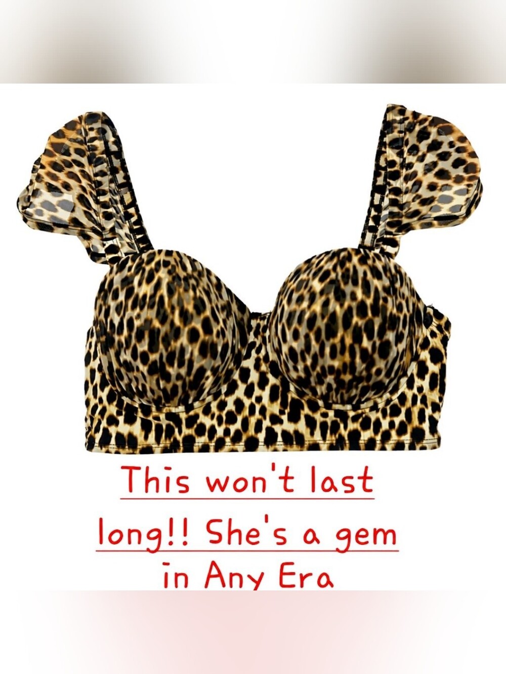 Torrid 0 D/DD Leopard Sweetheart Bustier, Crop Top, Or Bikini cuff Sleeves, - Picture 3 of 8